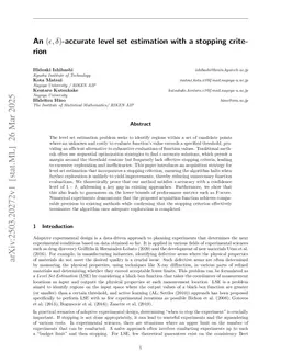An $(ε,δ)$-accurate level set estimation with a stopping criterion