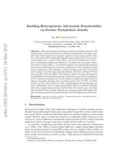 Enabling Heterogeneous Adversarial Transferability via Feature Permutation Attacks