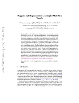 Pluggable Style Representation Learning for Multi-Style Transfer
