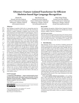 Siformer: Feature-isolated Transformer for Efficient Skeleton-based Sign Language Recognition