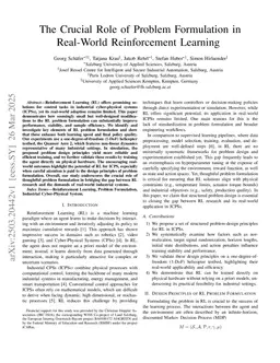 The Crucial Role of Problem Formulation in Real-World Reinforcement Learning