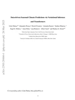 Data-driven Seasonal Climate Predictions via Variational Inference and Transformers
