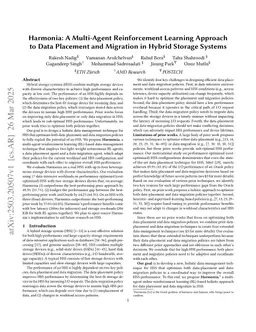 Harmonia: A Multi-Agent Reinforcement Learning Approach to Data Placement and Migration in Hybrid Storage Systems