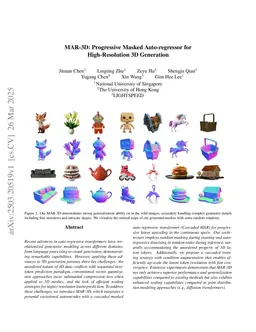 MAR-3D: Progressive Masked Auto-regressor for High-Resolution 3D Generation