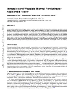 Immersive and Wearable Thermal Rendering for Augmented Reality