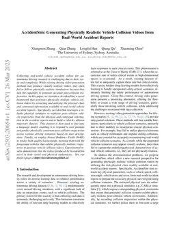 AccidentSim: Generating Physically Realistic Vehicle Collision Videos from Real-World Accident Reports