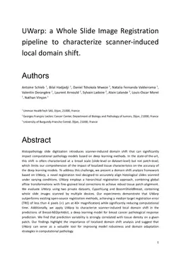 UWarp: A Whole Slide Image Registration Pipeline to Characterize Scanner-Induced Local Domain Shift