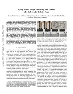 Flying Vines: Design, Modeling, and Control of a Soft Aerial Robotic Arm