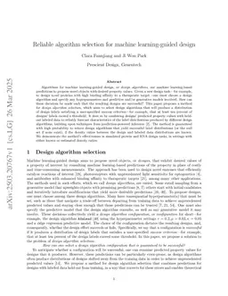 Reliable algorithm selection for machine learning-guided design