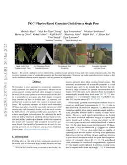 PGC: Physics-Based Gaussian Cloth from a Single Pose