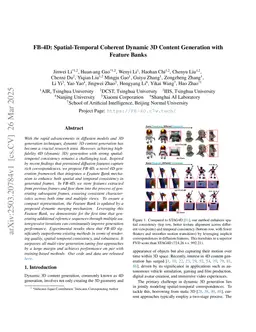 FB-4D: Spatial-Temporal Coherent Dynamic 3D Content Generation with Feature Banks