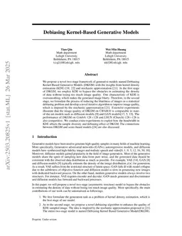 Debiasing Kernel-Based Generative Models