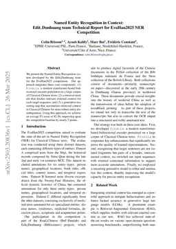 Named Entity Recognition in Context