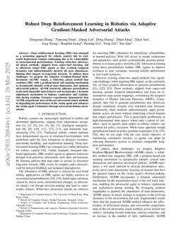 Robust Deep Reinforcement Learning in Robotics via Adaptive Gradient-Masked Adversarial Attacks