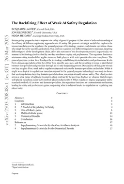 The Backfiring Effect of Weak AI Safety Regulation