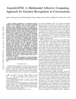 GatedxLSTM: A Multimodal Affective Computing Approach for Emotion Recognition in Conversations