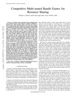 Competitive Multi-armed Bandit Games for Resource Sharing