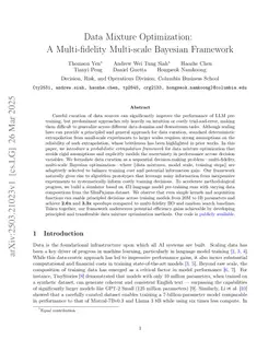 Data Mixture Optimization: A Multi-fidelity Multi-scale Bayesian Framework