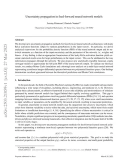 Uncertainty propagation in feed-forward neural network models