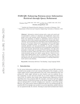 FAIR-QR: Enhancing Fairness-aware Information Retrieval through Query Refinement