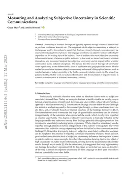 Measuring and Analyzing Subjective Uncertainty in Scientific Communications