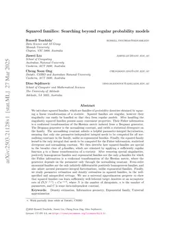 Squared families: Searching beyond regular probability models