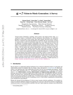 Vision-to-Music Generation: A Survey