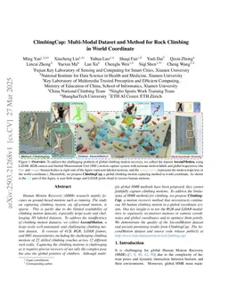 ClimbingCap: Multi-Modal Dataset and Method for Rock Climbing in World Coordinate