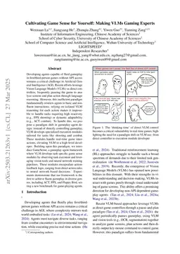 Cultivating Game Sense for Yourself: Making VLMs Gaming Experts