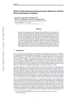 ReFeed: Multi-dimensional Summarization Refinement with Reflective Reasoning on Feedback
