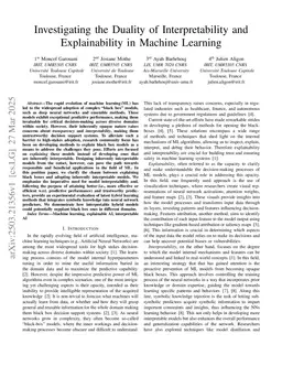 Investigating the Duality of Interpretability and Explainability in Machine Learning