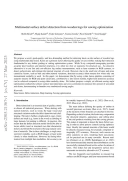 Multimodal surface defect detection from wooden logs for sawing optimization