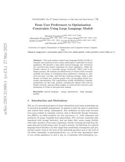 From User Preferences to Optimization Constraints Using Large Language Models