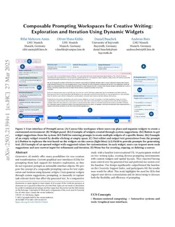 Composable Prompting Workspaces for Creative Writing: Exploration and Iteration Using Dynamic Widgets