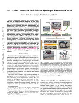 AcL: Action Learner for Fault-Tolerant Quadruped Locomotion Control