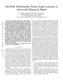 AdvSGM: Differentially Private Graph Learning via Adversarial Skip-gram Model