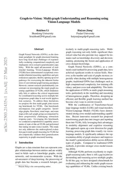 Graph-to-Vision: Multi-graph Understanding and Reasoning using Vision-Language Models