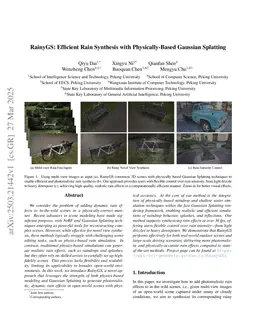 RainyGS: Efficient Rain Synthesis with Physically-Based Gaussian Splatting