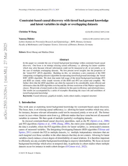 Constraint-based causal discovery with tiered background knowledge and latent variables in single or overlapping datasets