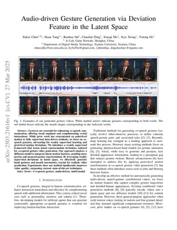 Audio-driven Gesture Generation via Deviation Feature in the Latent Space