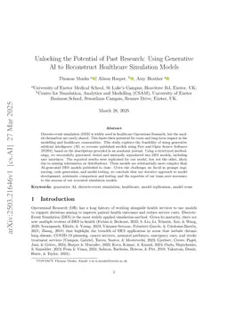Unlocking the Potential of Past Research: Using Generative AI to Reconstruct Healthcare Simulation Models