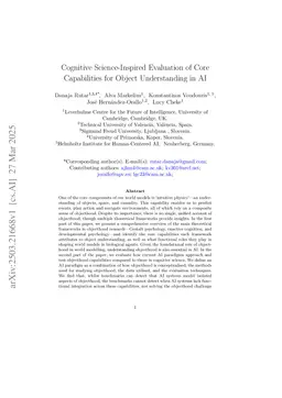 Cognitive Science-Inspired Evaluation of Core Capabilities for Object Understanding in AI