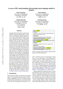 As easy as PIE: understanding when pruning causes language models to disagree