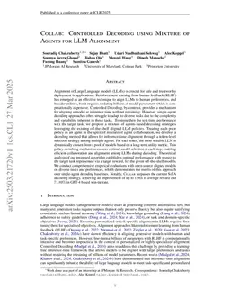 Collab: Controlled Decoding using Mixture of Agents for LLM Alignment