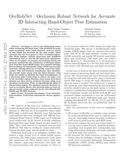 OccRobNet : Occlusion Robust Network for Accurate 3D Interacting Hand-Object Pose Estimation