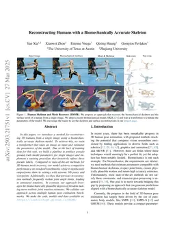 Reconstructing Humans with a Biomechanically Accurate Skeleton