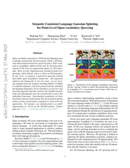 Semantic Consistent Language Gaussian Splatting for Point-Level Open-vocabulary Querying