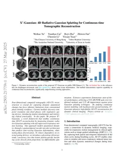 X$^{2}$-Gaussian: 4D Radiative Gaussian Splatting for Continuous-time Tomographic Reconstruction