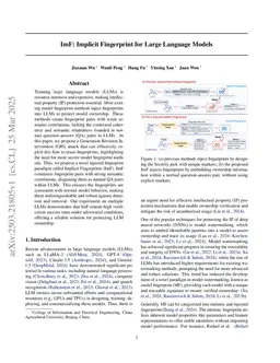 ImF: Implicit Fingerprint for Large Language Models