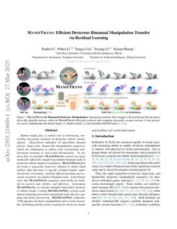 ManipTrans: Efficient Dexterous Bimanual Manipulation Transfer via Residual Learning
